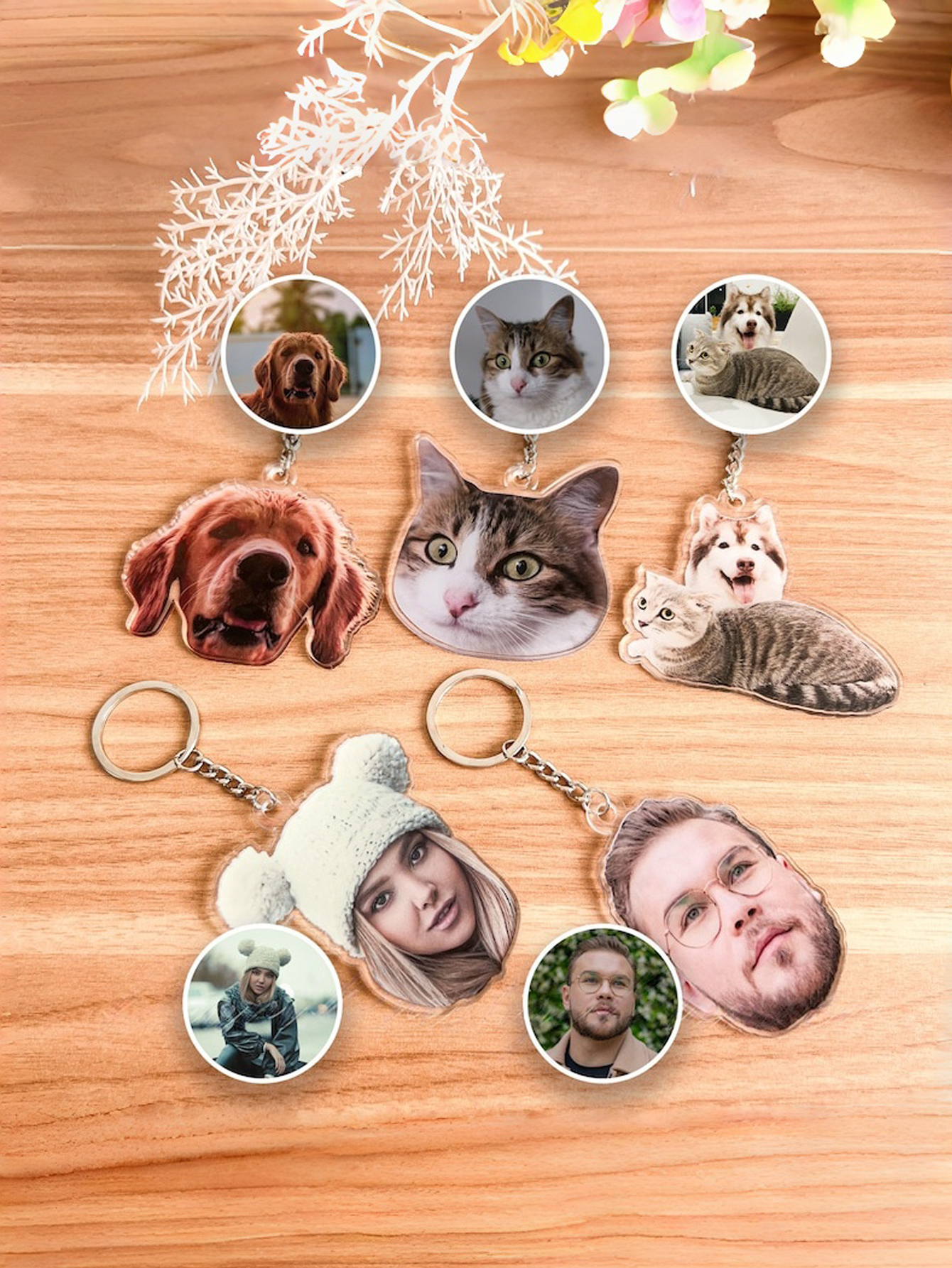 Custom Photo Keychain Full-Color Acrylic Pendant